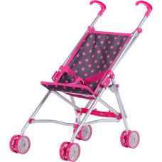 TO-MA Leļļu rati LILY 9302 BLACK and PINK DOTS