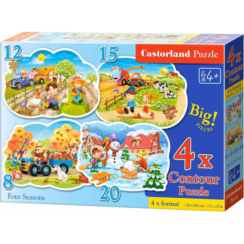 CASTORLAND Puzzle 4in1 Četri gadalaiki - Četri gadalaiki