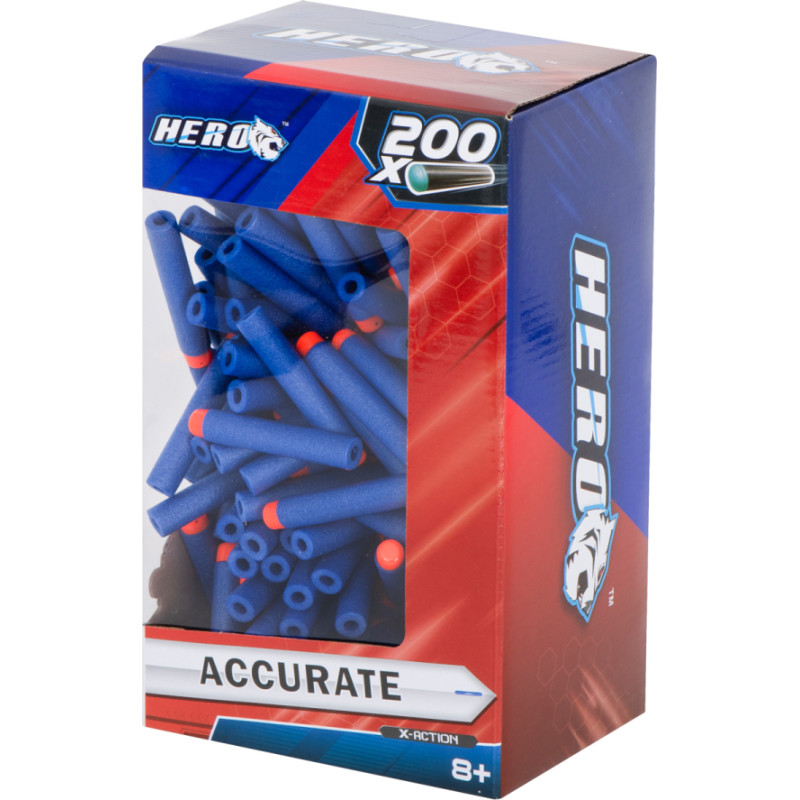 Ar NERF 7,2 cm šautriņu palaišanas ierīci BOX 200 gab.