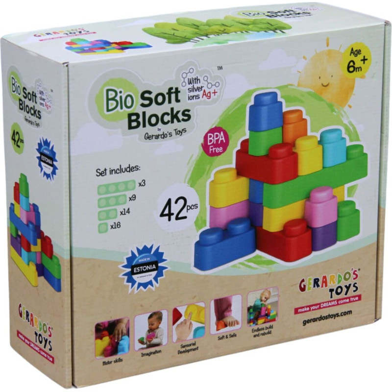 Gerardo's Toys Pehmete klotside komplekt 42 tk