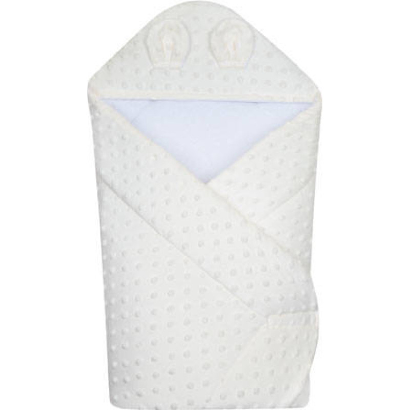 Duet Baby Swaddling blanket with hood - 631 - MINKY - ECRU