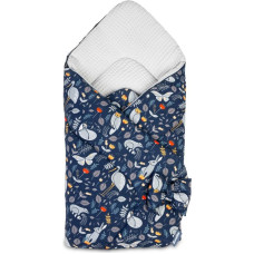 Sensillo BABY WRAP/BABY BUNTING WAFFLE - ANIMAL LAND GREY