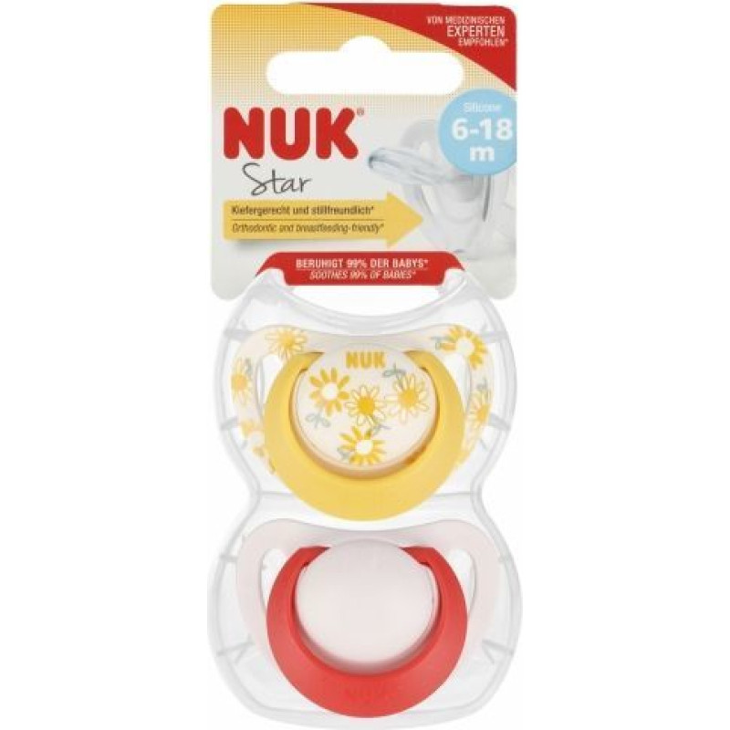 NUK 1919 SM.SIL. STAR FLOW 6-18 2PCS/BOX 541395, 176287