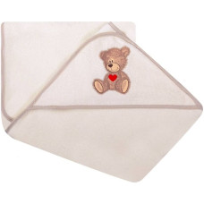 Duet Baby Bathing cover - 217 - TERRY - HAFT -TEDDY BEAR - size 100x100 - ECRU