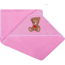 Duet Baby Bathing cover - 217 - TERRY - HAFT -TEDDY BEAR - size 100x100 - PINK