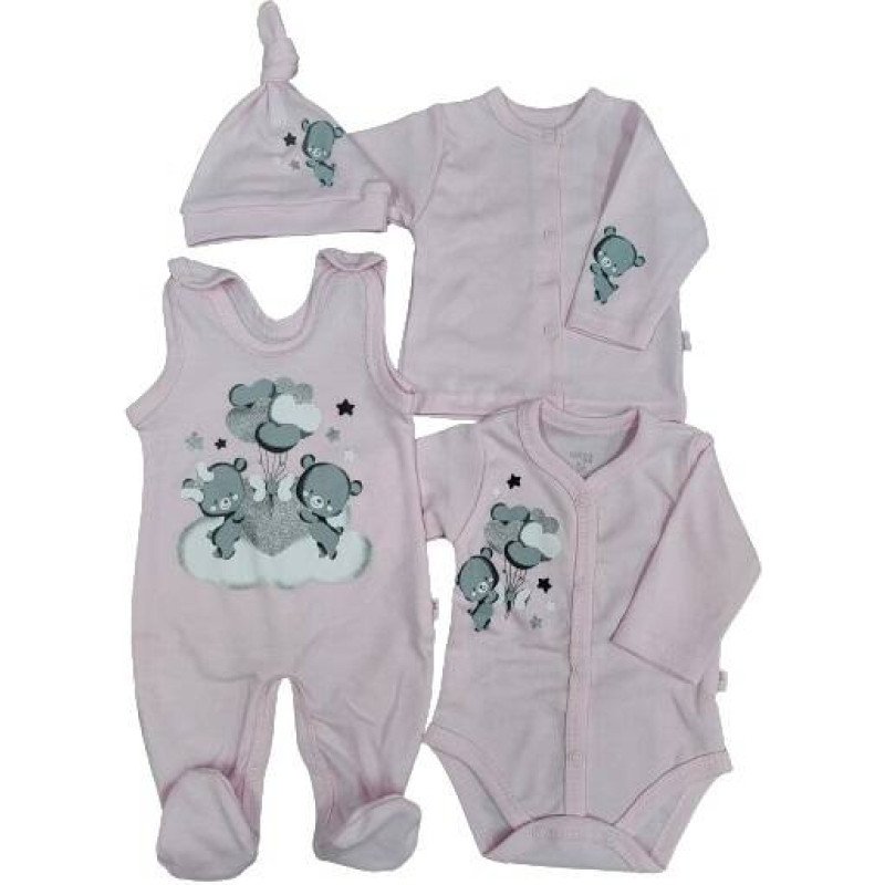 Koala Baby Baby linen set - 4 parts - 11-154 - HAPPINESS - PINK -  size 62