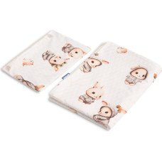 Sensillo 2 PIECE BEDDING BEIGE BUNNIES 100X135 CM