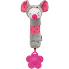 Baby Mix 48960 RATTLE TOY PINK PLUSH MICE - SQUEAKER