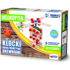 KLOCKI DREWNIANE HELIKOPTER 62 ELEMENTY