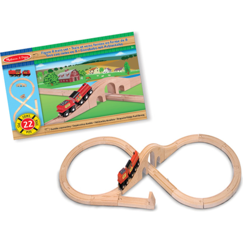 Melissa And Doug Melissa&Doug 8 Figure Train Set Art.10703  Koka dzelzceļš (22 gab.)