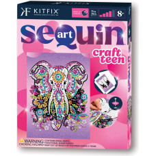 Kitfix Amatniecības komplekts Sequin Art Craft Teen spīdumiņu māksla, Zilonis