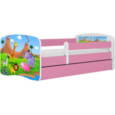 Kocot Kids babydreams pink safari gulta bez atvilktnes ar matraci 140/70