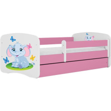 Kocot Kids babydreams pink baby elephant gulta ar atvilktni un matraci 180/80