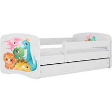 Kocot Kids Gulta babydreams white tiny dinos ar kasti ar matraci 160/80