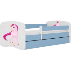 Kocot Kids babydreams blue unicorn gulta bez atvilktnes ar matraci 160/80