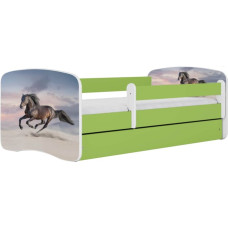 Kocot Kids Gulta babydreams green galloping horse bez kastes ar matraci 160/80