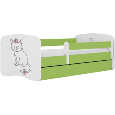 Kocot Kids Gulta babydreams green cat bez kastes ar matraci 140/70