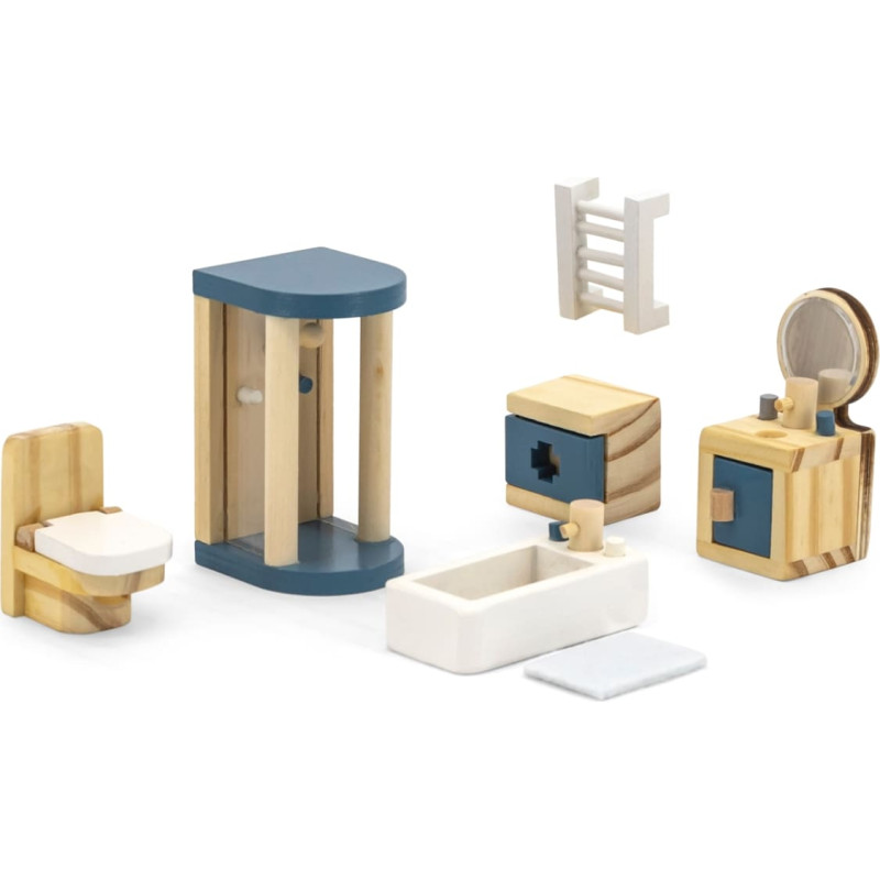 Viga PolarB Zestaw Mebelków do Domku dla Lalek  Łazienka