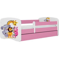 Kocot Kids babydreams pink zoo gulta bez atvilktnes ar matraci 160/80