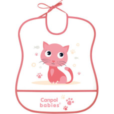 Canpol Babies CANPOL 2/919 Śliniak plastikowy miękki - pink cat