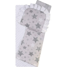 Duet Baby Bedding set to Strolley - 634 - MINKY / COTTON PRINT - WHITE