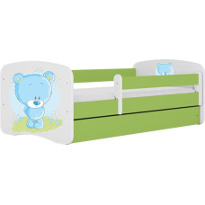 Kocot Kids babydreams green blue teddybear gulta bez atvilktnes ar matraci 160/80