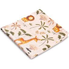 Sensillo MUSLIN SWADDLE BLANKET 70X80 CM CUTE SAFARI