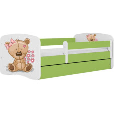 Kocot Kids babydreams green teddybear flowers gulta ar atvilktni un matraci 180/80