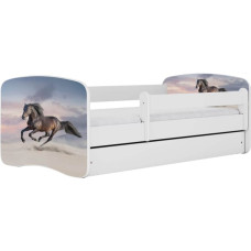 Kocot Kids Gulta babydreams white galloping horse ar kasti ar matraci 160/80