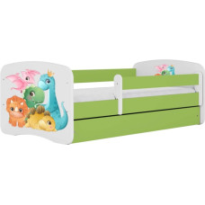 Kocot Kids Gulta babydreams green tiny dinos ar kasti ar matraci 140/70