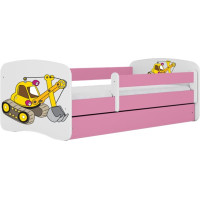 Kocot Kids babydreams pink digger gulta ar atvilktni un matraci 160/80