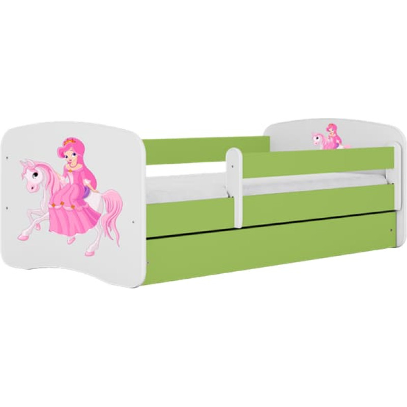 Kocot Kids babydreams green princess on horse gulta ar atvilktni un matraci 140/70