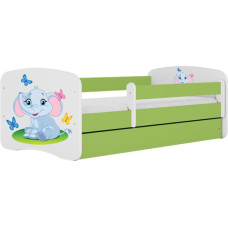 Kocot Kids babydreams green baby elephant gulta ar atvilktni un matraci 180/80