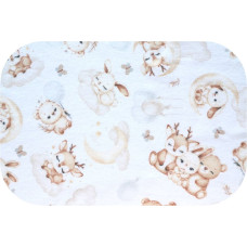 Minikid Diaper - 14480 - FLANNEL PRINT - EGA - DEER & TEDDY BEAR - WHITE - size 70x80 cm