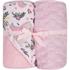 Duet Baby Set - Bathing cover  + blanket - 547 - size 100x100 / 80x90 - PINK