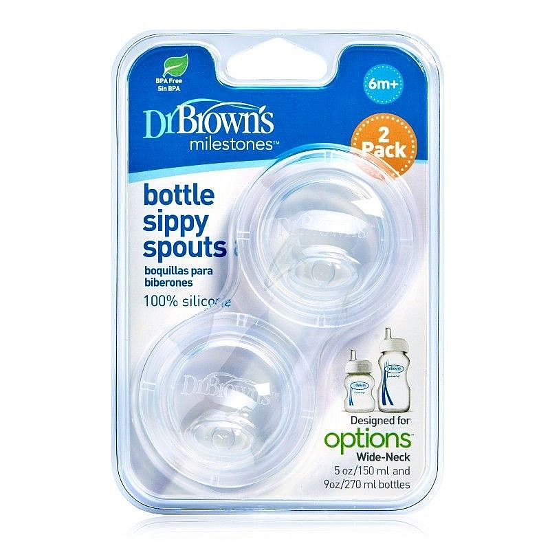 DR.BROWNS OPTIONS Wide-Neck snīpīšu komplekts krūzītēm 6m+ 2gab. WR210-P4 IZPĀRDOŠANA