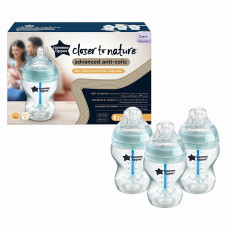 TOMMEE TIPPE barošanas pudelīte ADVANCED ANTI-COLIC, 260 ml, 3gb ., 422746