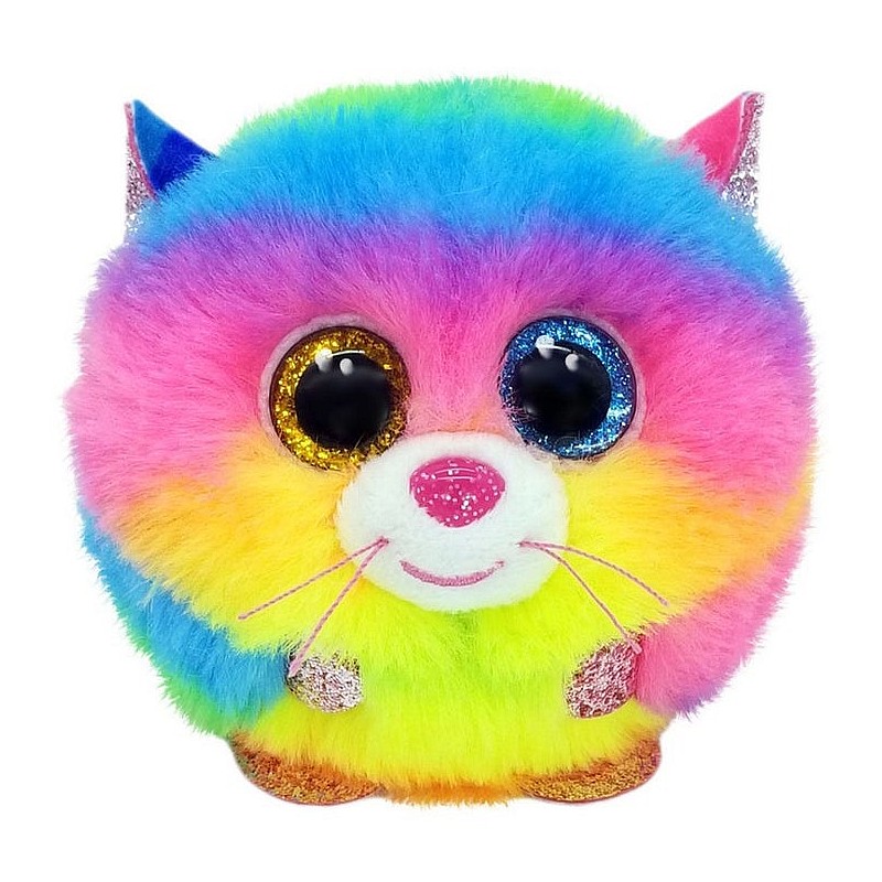 TY PUFFIES Mīkstā rotaļlieta GIZMO - rainbow cat puf 8cm, TY42520