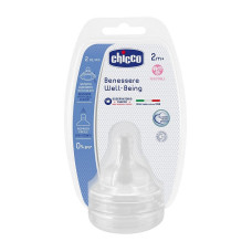 CHICCO WELL-BEING silikona māneklīši, 2M+, 2 gab.