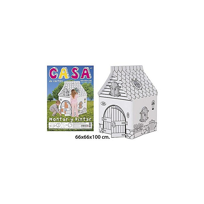 CASA Cardboard house Play and paint 100x66x66cm, 2006808