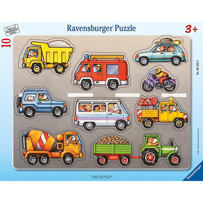 Ravensburger Plakanā puzle Transports 10gb. 3+ R 05232