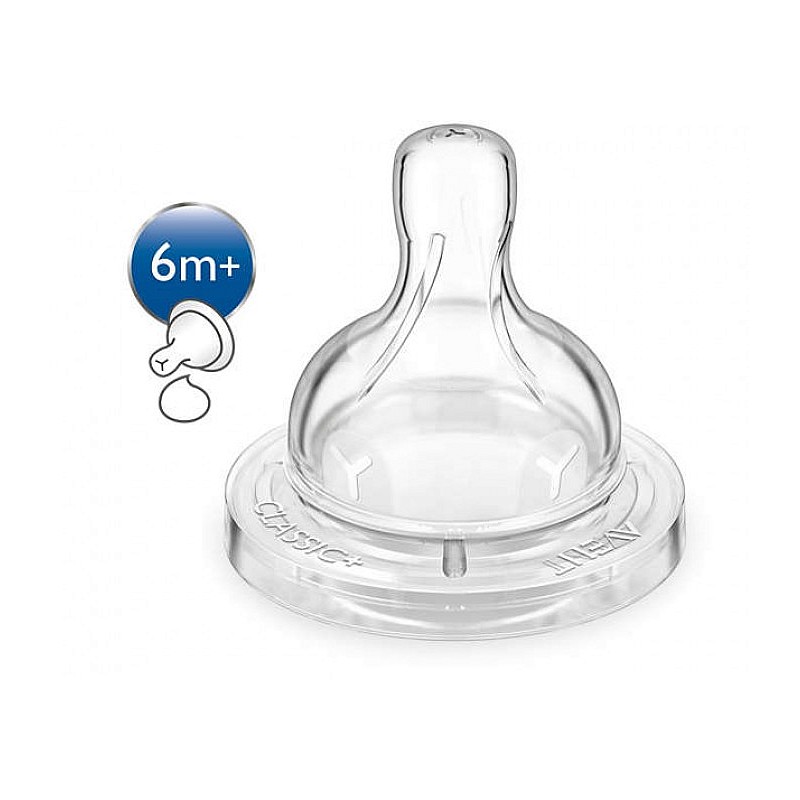 PHILIPS AVENT Classic+ SCF636/27 Barošanas pudeļu knupīši 6+mēn. (2gab.)