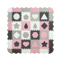 MILLY MALLY Grīdas puzle - paklājs 148x148cm Jolly 4x4 Shapes - Pink Grey