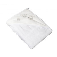 TEGA BABY OWL Dvielis ar kapuci 80x80cm, SO-007 balts
