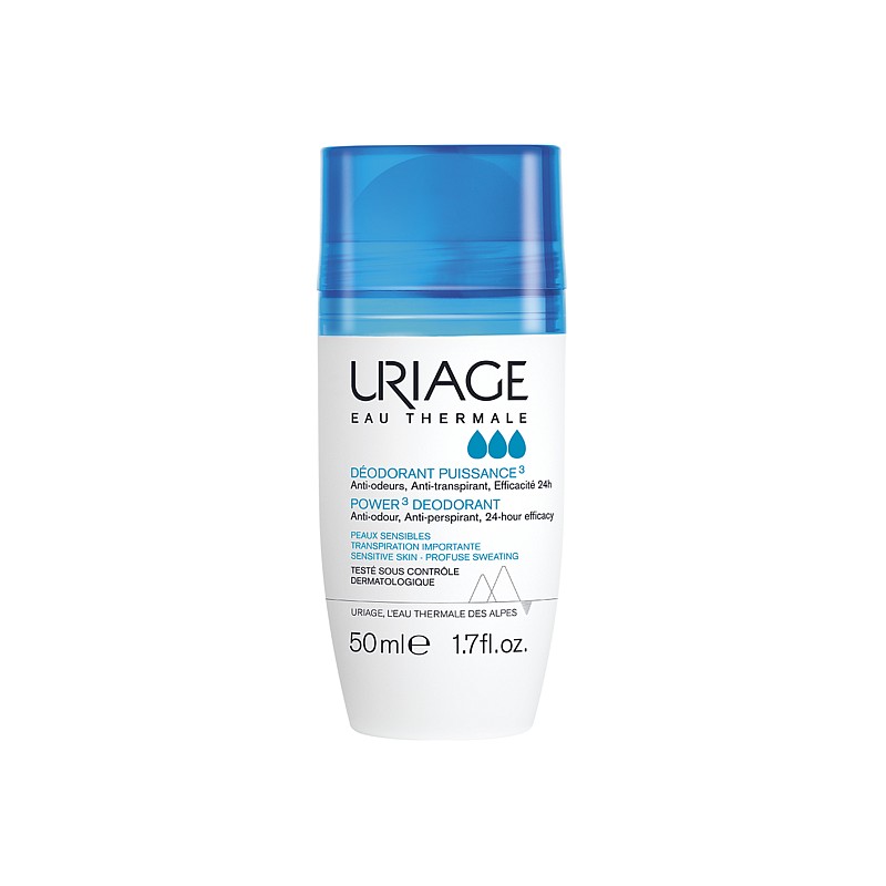 Uriage POWER3 rullīša dezodorants–antiperspirants 50 ml, U15001048