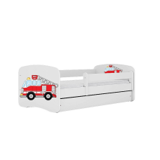 KOCOT KIDS gulta ar atvilktni un matraci BABYDREAMS white Fire brigade 180x80cm