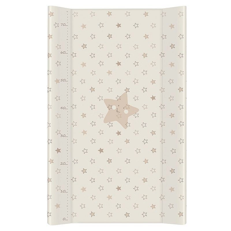 CEBABABY pārtinamā virsma ar cietu pamatni 50x80cm STARS BEIGE W-210-066-111