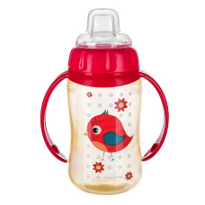 CANPOL BABIES Cute animals mācību krūzīte ar mīkstu uzgali 320ml 6m+ 56/512 sarkans ATLAIDE