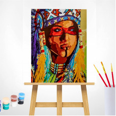 TSVETNOY Gleznošanas komplekts pēc numuriem 40x50cm Native American Woman, MG2145e