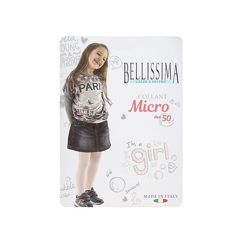 BELLISSIMA Meiteņu zeķubikses MICRO 50 bianco 8 - 140cm